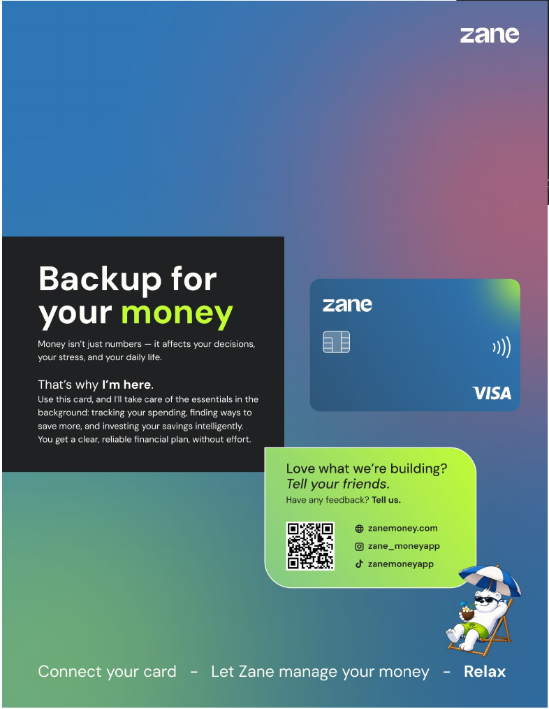 Zane poster: Backup for your money